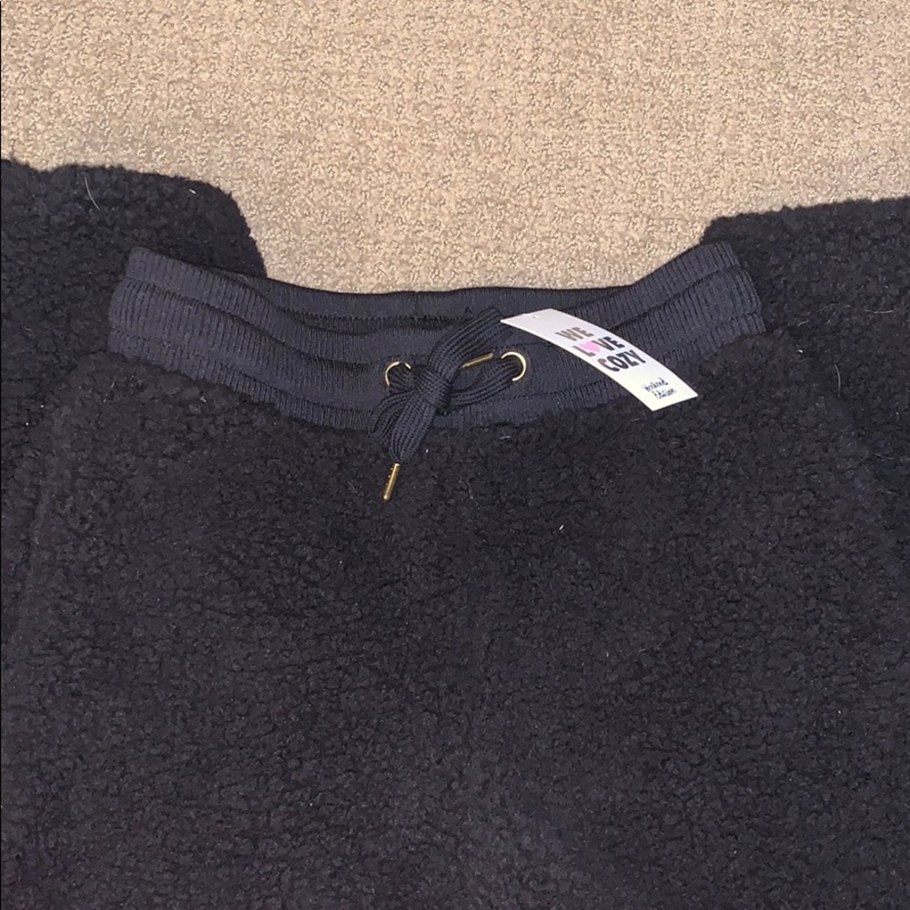 Black Sherpa Jogger Sweatpants